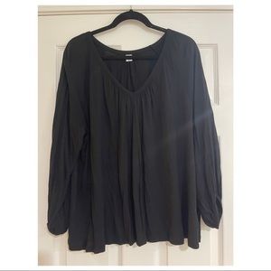Black Old Navy Balloon Long Sleeve Flowy Blouse
